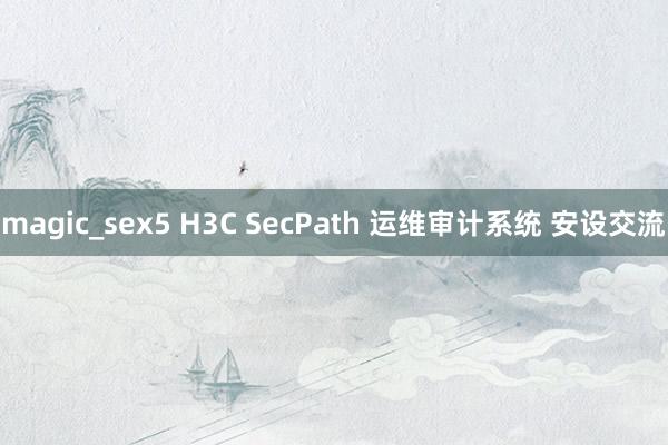 magic_sex5 H3C SecPath 运维审计系统 安设交流