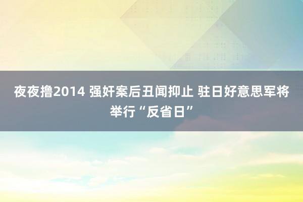 夜夜撸2014 强奸案后丑闻抑止 驻日好意思军将举行“反省日”