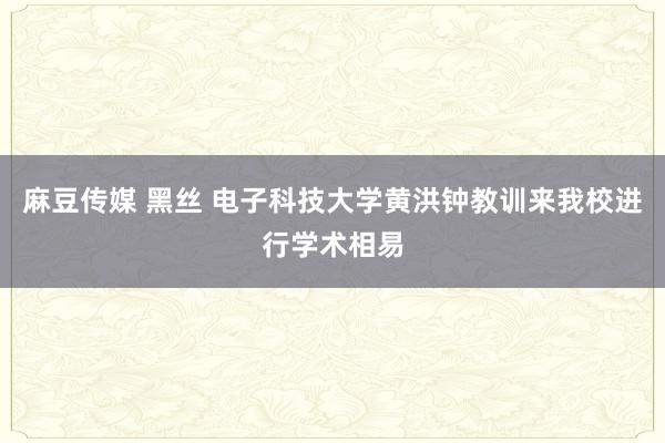 麻豆传媒 黑丝 电子科技大学黄洪钟教训来我校进行学术相易